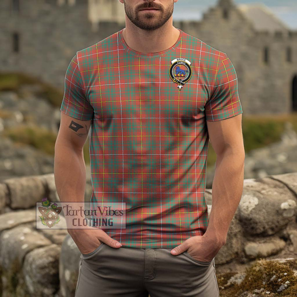 Bruce Ancient Tartan Cotton T-Shirt with Family Crest Men's Shirt - Tartanvibesclothing Shop