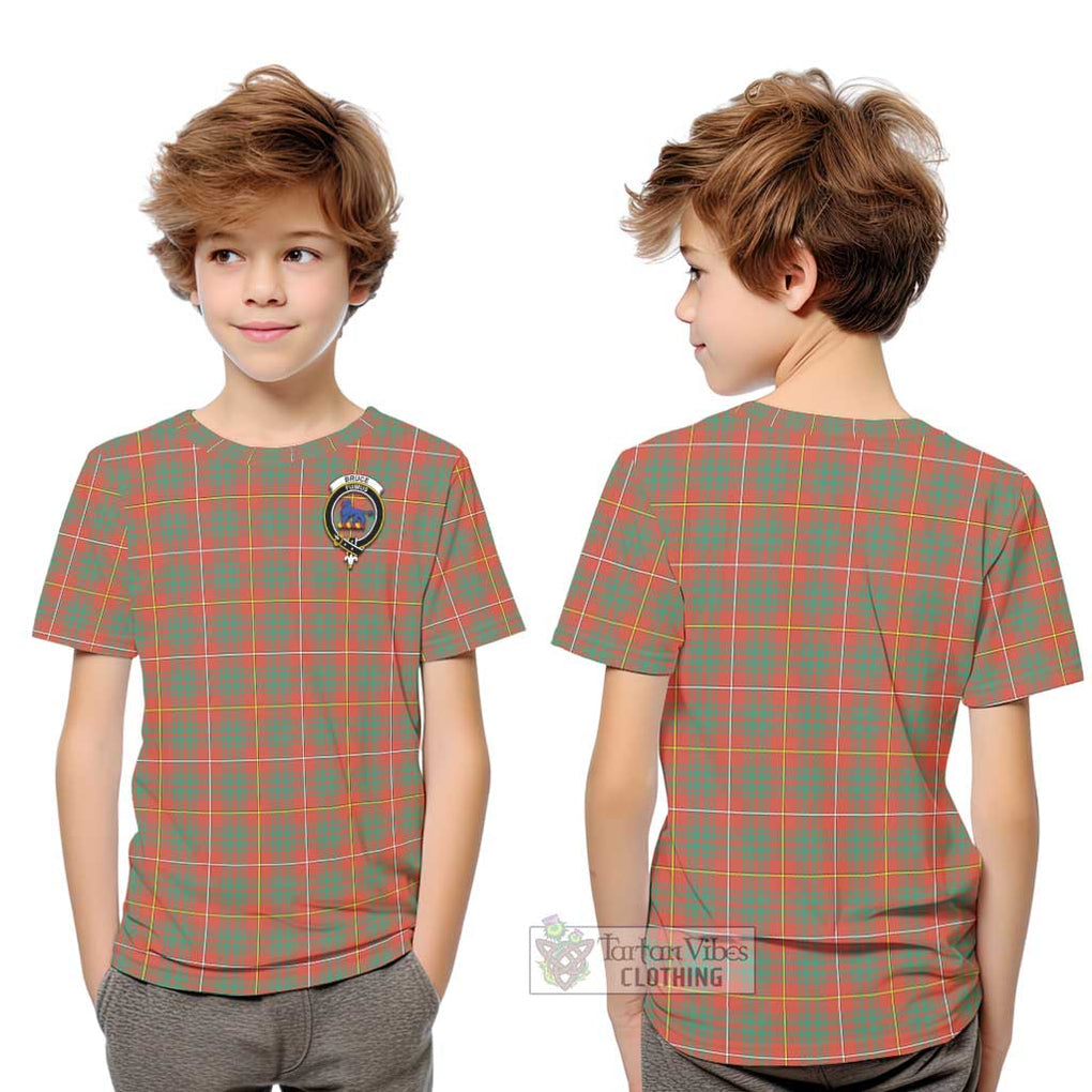 Bruce Ancient Tartan Kid T-Shirt with Family Crest Youth XL Size14 - Tartanvibesclothing Shop