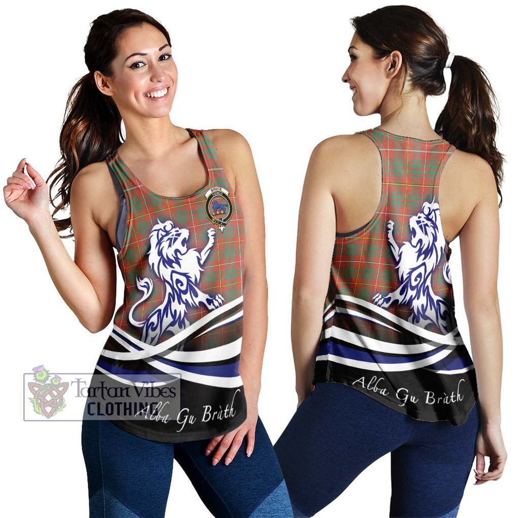 Bruce Ancient Tartan Women's Racerback Tanks with Alba Gu Brath Regal Lion Emblem 4XL - Tartanvibesclothing Shop