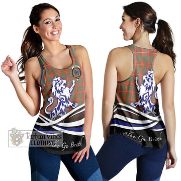 Bruce Ancient Tartan Women's Racerback Tanks with Alba Gu Brath Regal Lion Emblem