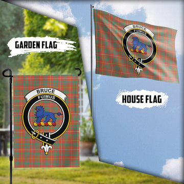 Bruce Ancient Tartan Flag with Family Crest