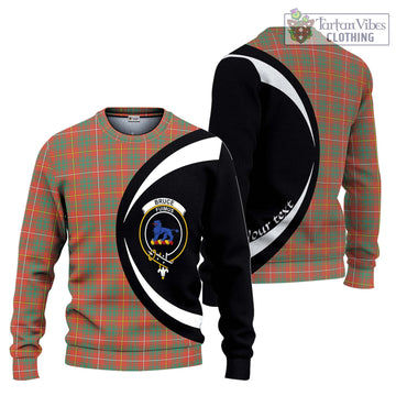 Bruce Ancient Tartan Ugly Sweater with Family Crest Circle Style