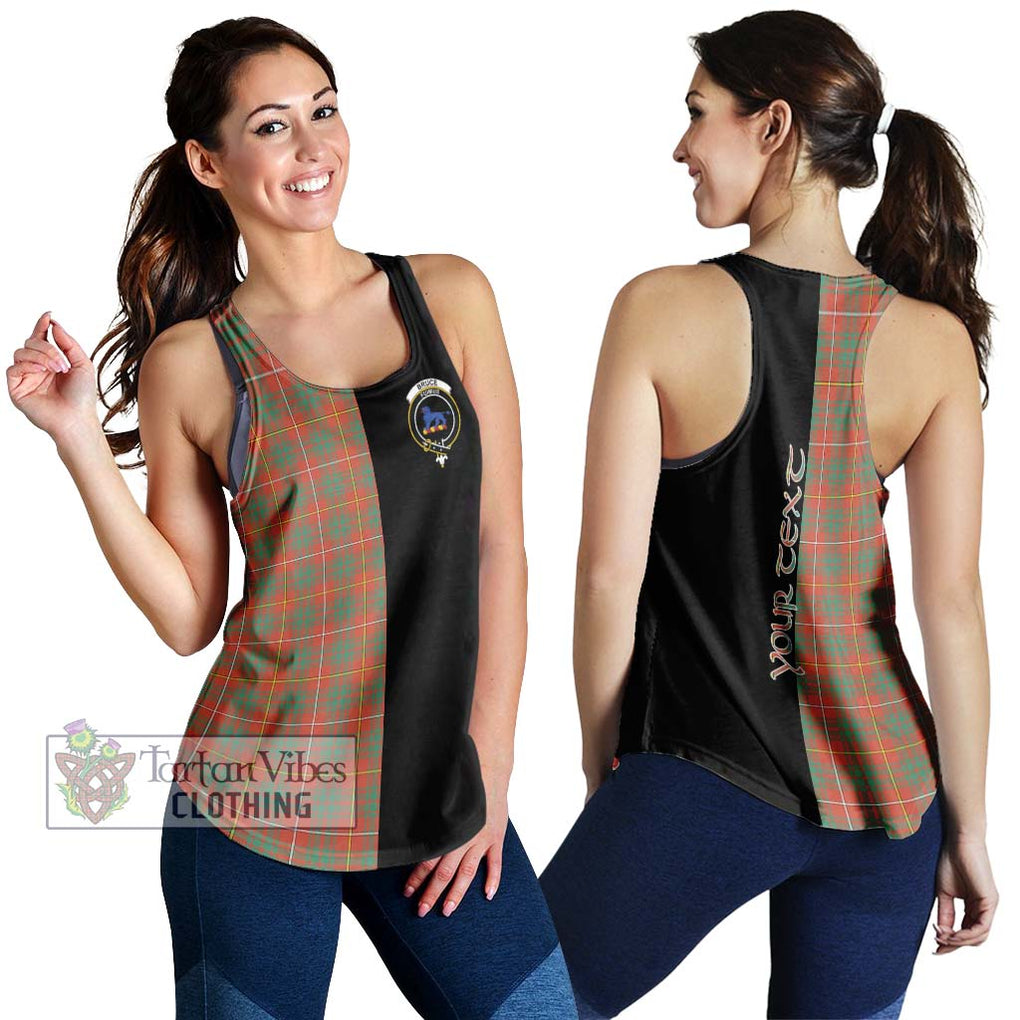 Bruce Ancient Tartan Women's Racerback Tanks with Family Crest and Half Of Me Style 4XL - Tartanvibesclothing Shop