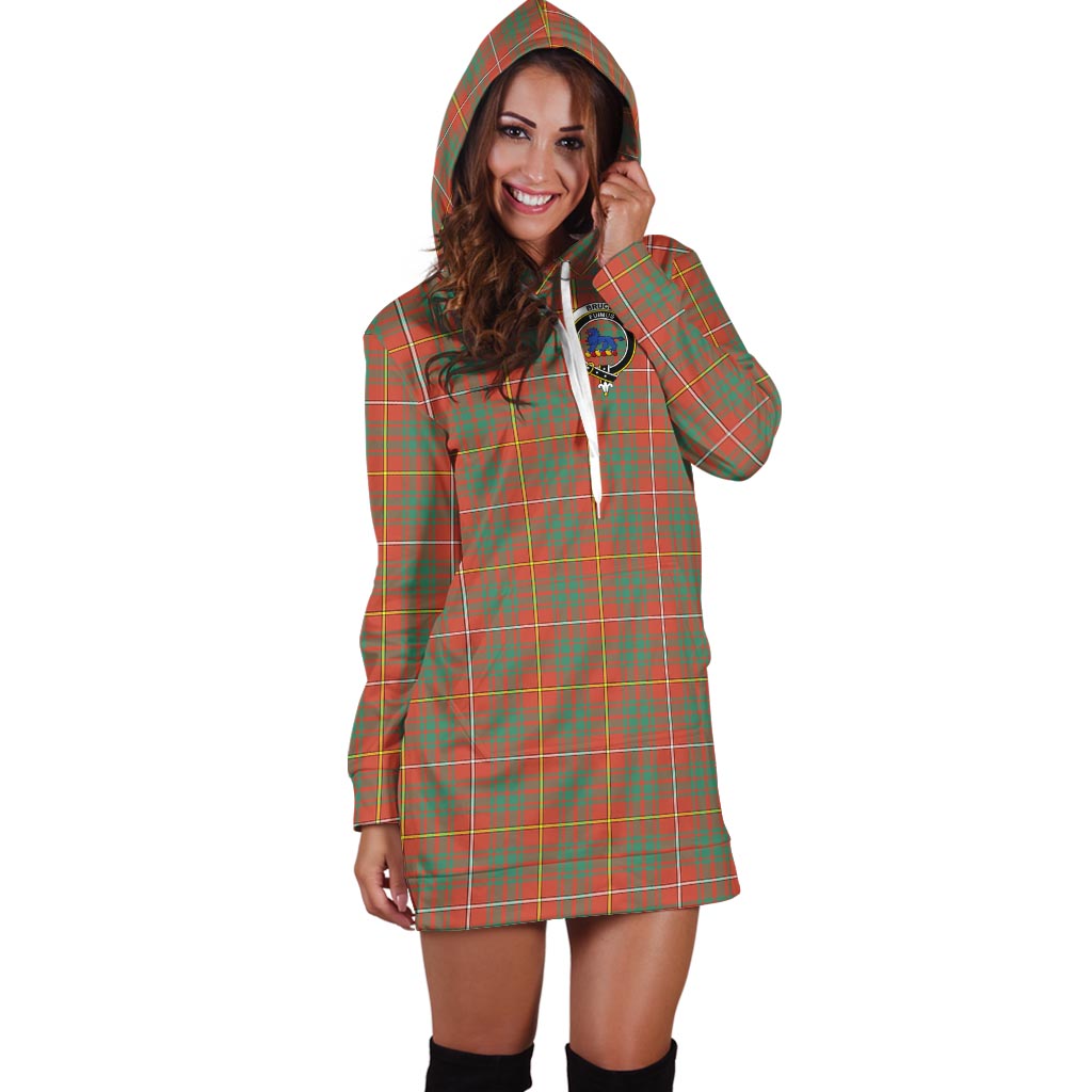 Bruce Ancient Tartan Hoodie Dress with Family Crest - Tartan Vibes Clothing