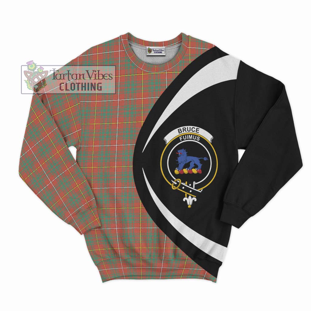 Bruce Ancient Tartan Sweatshirt with Family Crest Circle Style Unisex - Tartan Vibes Clothing