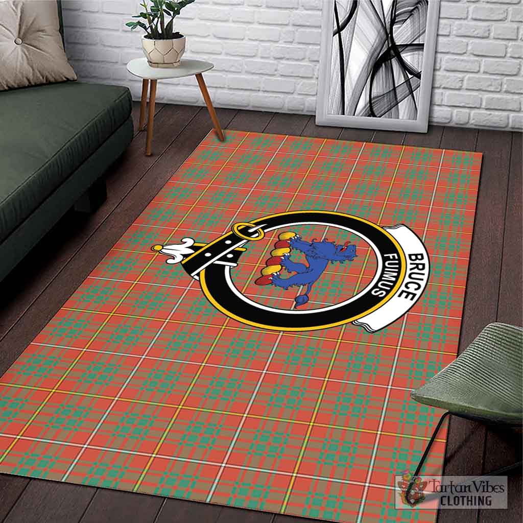 Tartan Vibes Clothing Bruce Ancient Tartan Area Rug with Family Crest