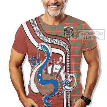 Bruce Ancient Tartan T-Shirt with Epic Bagpipe Style