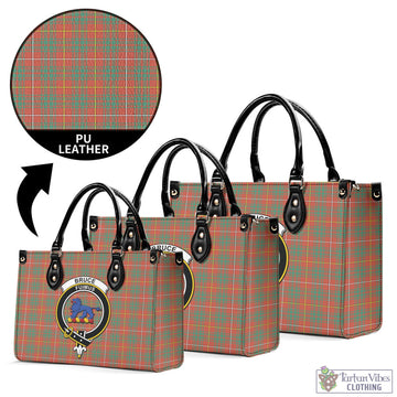 Bruce Ancient Tartan Luxury Leather Handbags with Family Crest