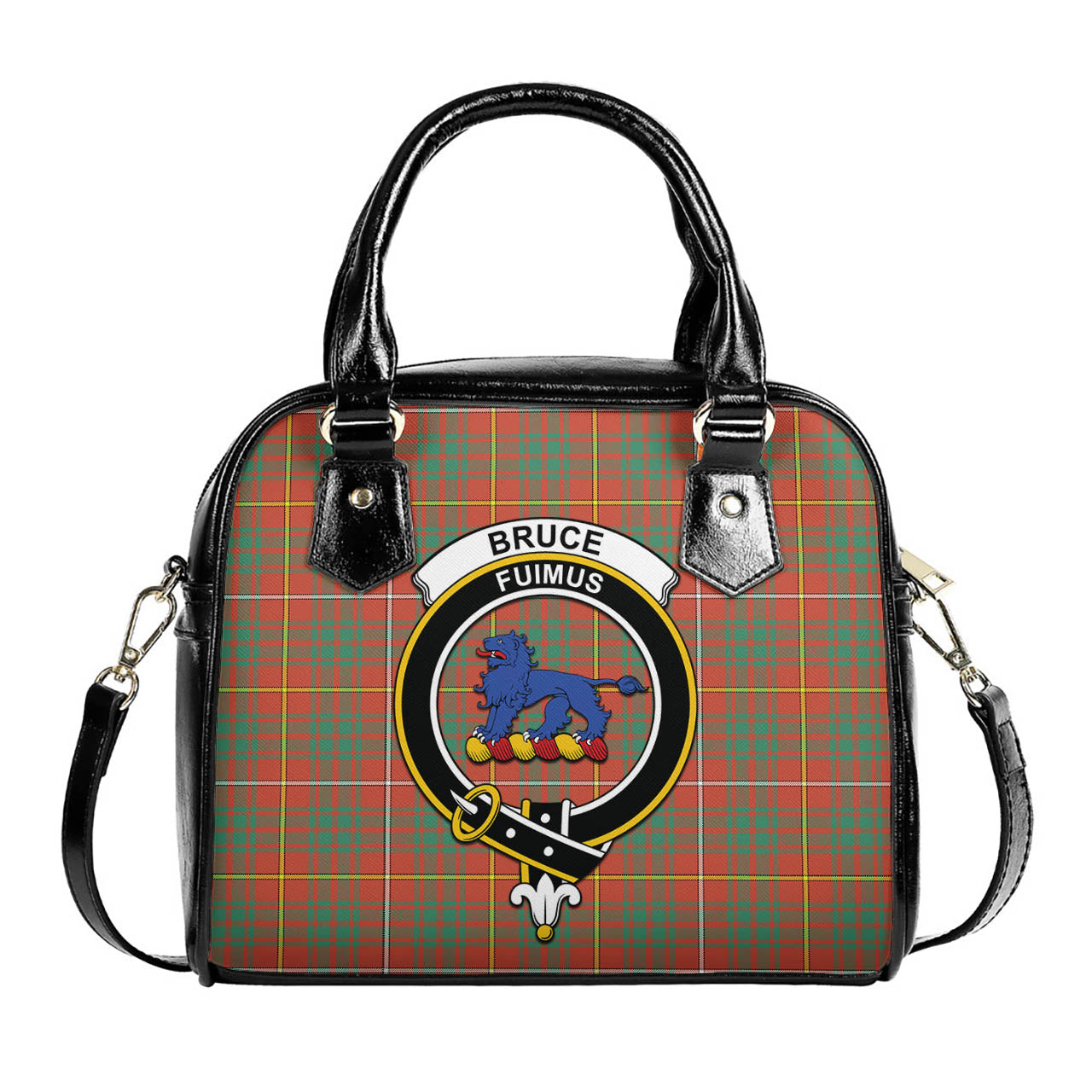 Bruce Ancient Tartan Shoulder Handbags with Family Crest One Size 6*25*22 cm - Tartanvibesclothing