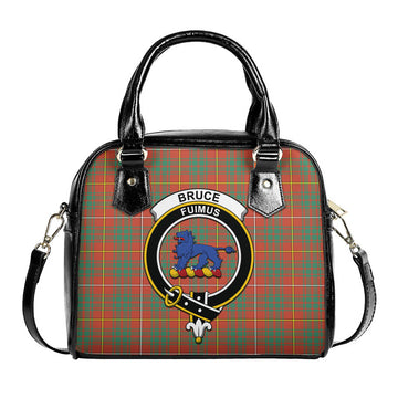 Bruce Ancient Tartan Shoulder Handbags with Family Crest