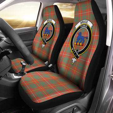 Bruce Ancient Tartan Car Seat Cover with Family Crest