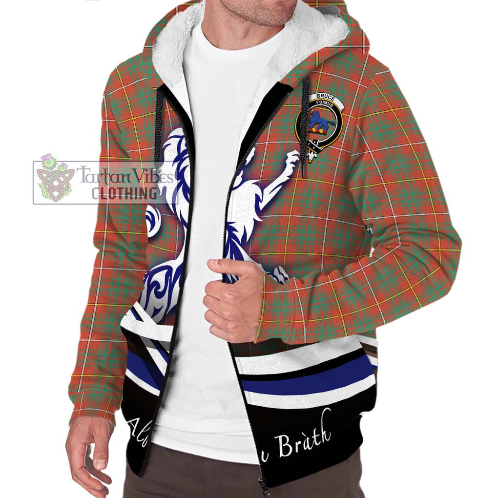 Bruce Ancient Tartan Sherpa Hoodie with Alba Gu Brath Regal Lion Emblem Unisex S - Tartanvibesclothing Shop