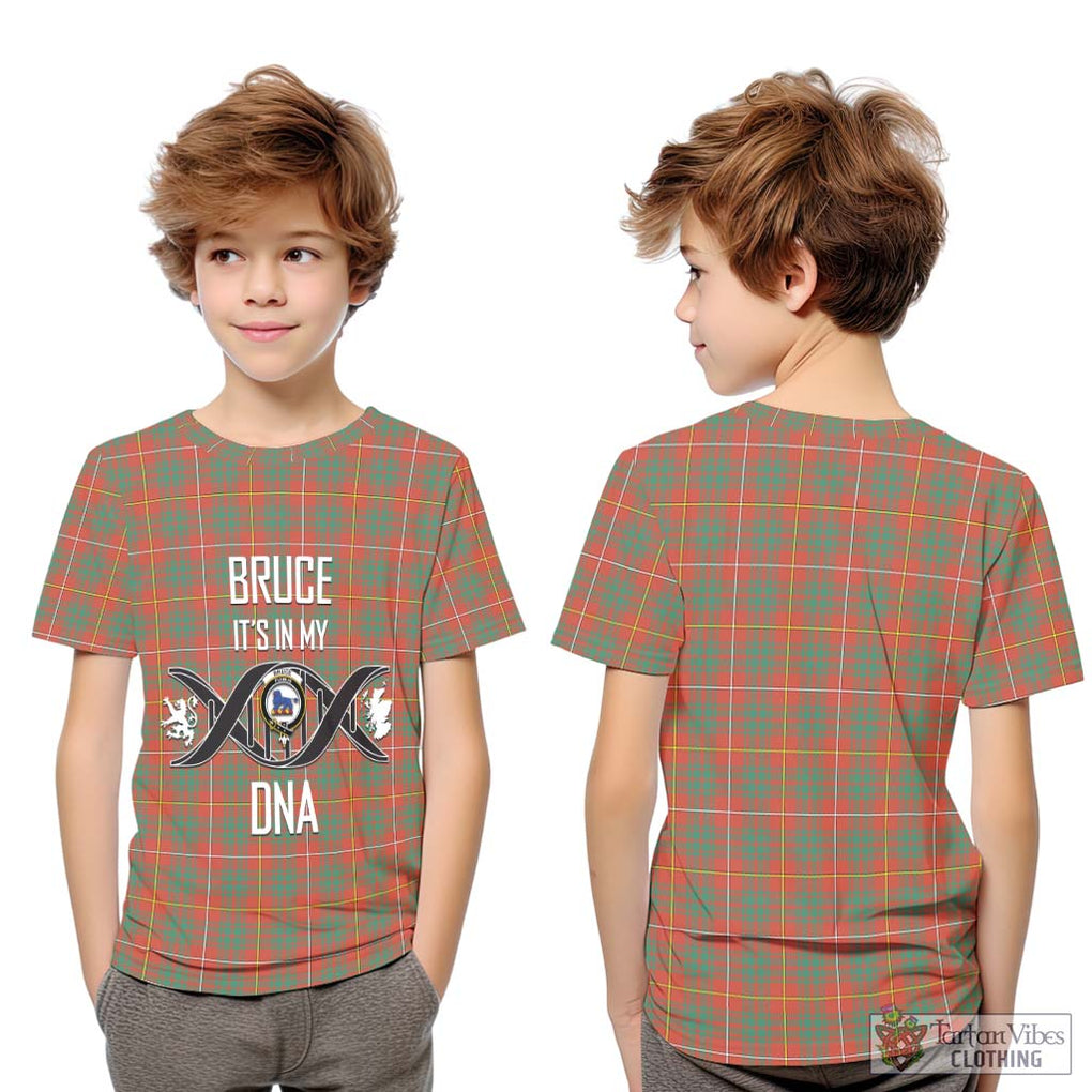 Bruce Ancient Tartan Kid T-Shirt with Family Crest DNA In Me Style Youth XL Size14 - Tartanvibesclothing Shop