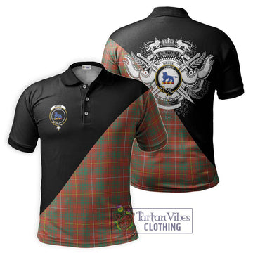 Bruce Ancient Tartan Polo Shirt with Family Crest and Military Logo Style