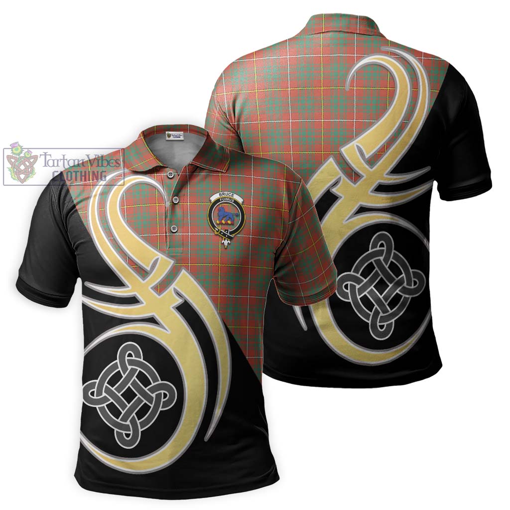 Bruce Ancient Tartan Polo Shirt with Family Crest and Celtic Symbol Style Kid - Tartan Vibes Clothing