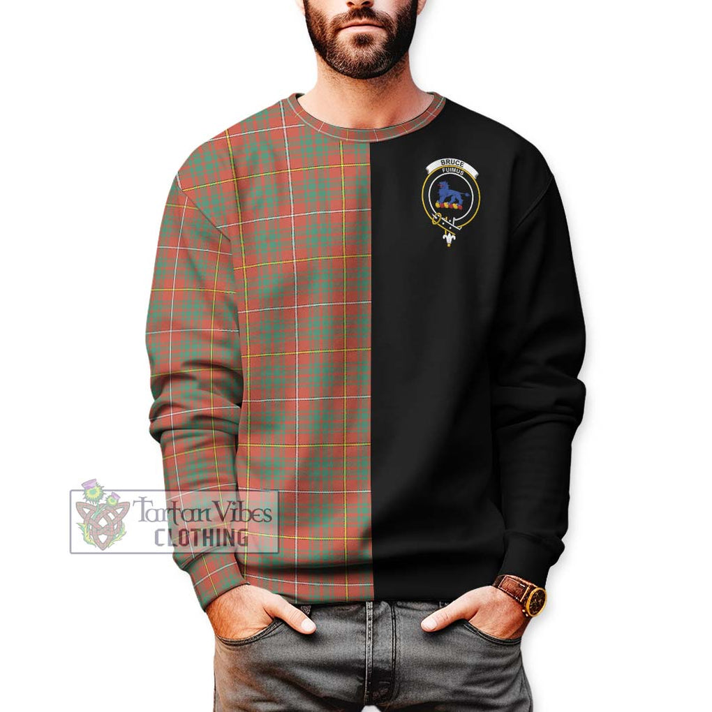 Bruce Ancient Tartan Sweatshirt with Family Crest and Half Of Me Style Unisex - Tartanvibesclothing Shop