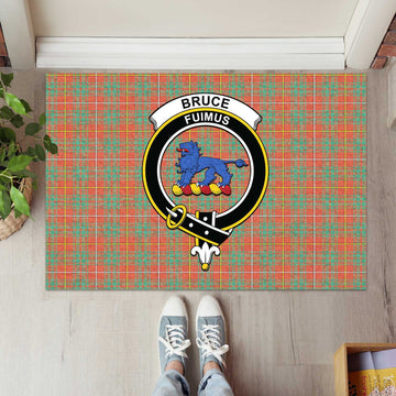 Bruce Ancient Tartan Door Mat with Family Crest