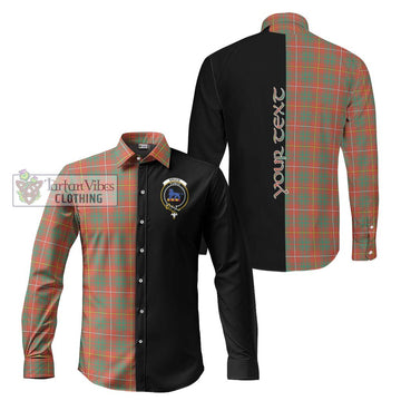 Bruce Ancient Tartan Long Sleeve Button Shirt with Family Crest and Half Of Me Style