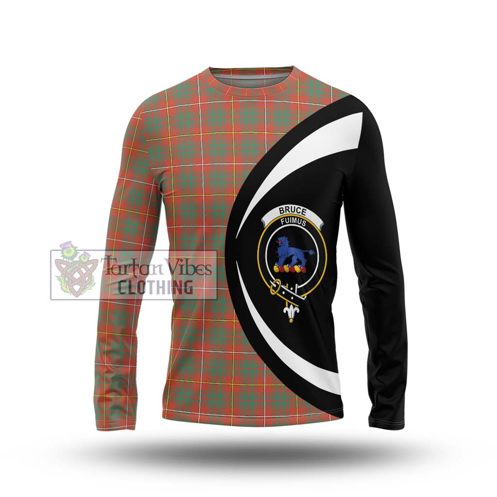 Bruce Ancient Tartan Long Sleeve T-Shirt with Family Crest Circle Style Unisex - Tartan Vibes Clothing