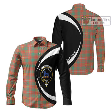 Bruce Ancient Tartan Long Sleeve Button Up with Family Crest Circle Style