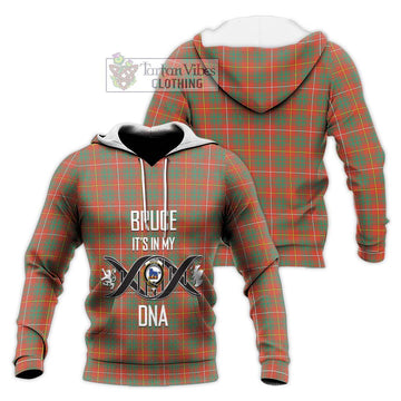 Bruce Ancient Tartan Knitted Hoodie with Family Crest DNA In Me Style