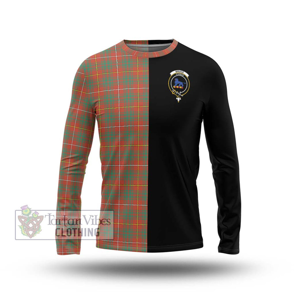 Bruce Ancient Tartan Long Sleeve T-Shirt with Family Crest and Half Of Me Style Unisex - Tartanvibesclothing Shop