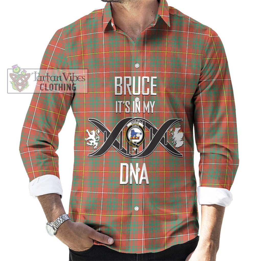 Bruce Ancient Tartan Long Sleeve Button Shirt with Family Crest DNA In Me Style Men's Shirt S - Tartanvibesclothing Shop