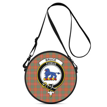 Bruce Ancient Tartan Round Satchel Bags with Family Crest