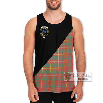 Bruce Ancient Tartan Men's Tank Top with Family Crest and Military Logo Style