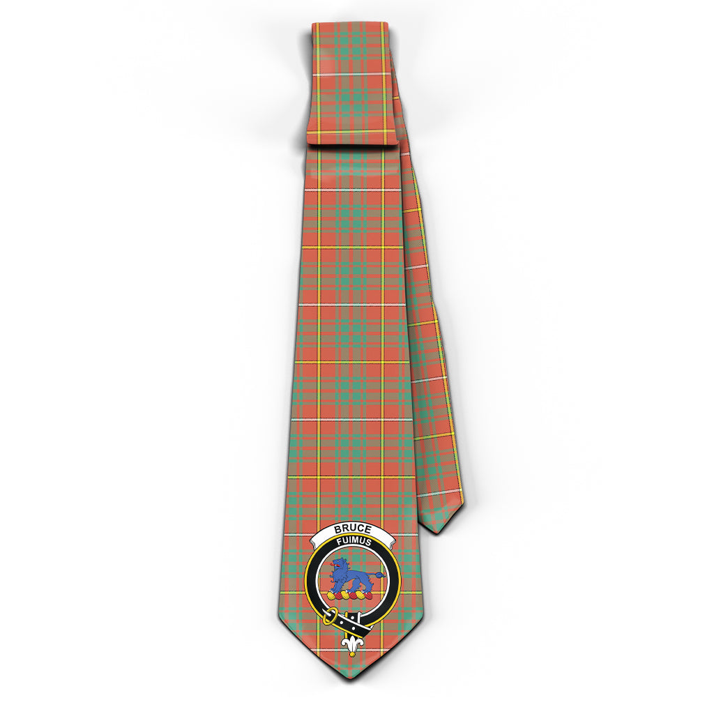 Bruce Ancient Tartan Classic Necktie with Family Crest - Tartan Vibes Clothing