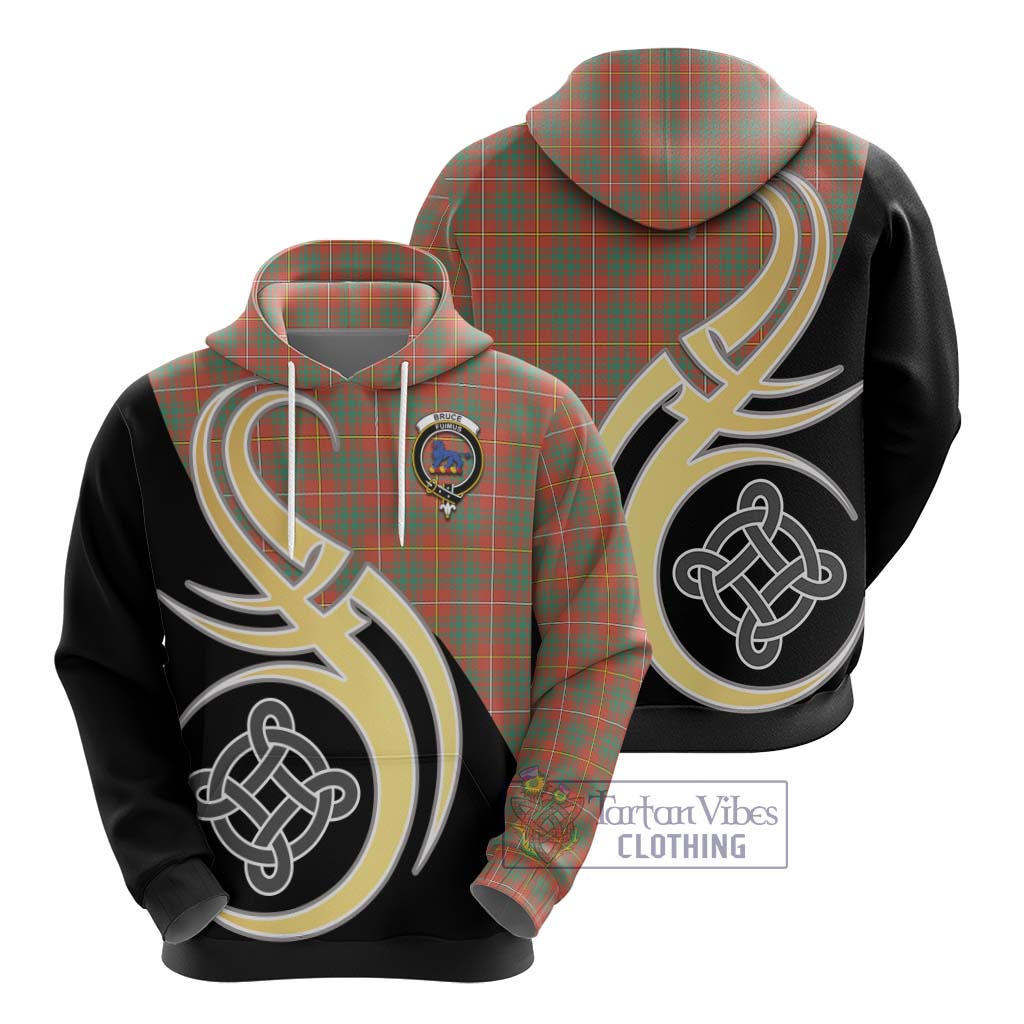 Bruce Ancient Tartan Hoodie with Family Crest and Celtic Symbol Style - Tartan Vibes Clothing