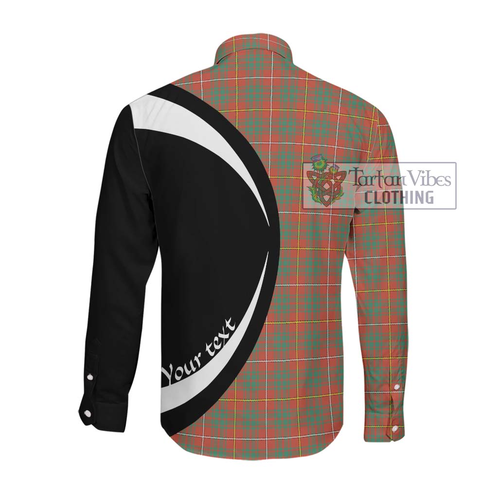 Bruce Ancient Tartan Long Sleeve Button Up with Family Crest Circle Style Men's Shirt - Tartan Vibes Clothing