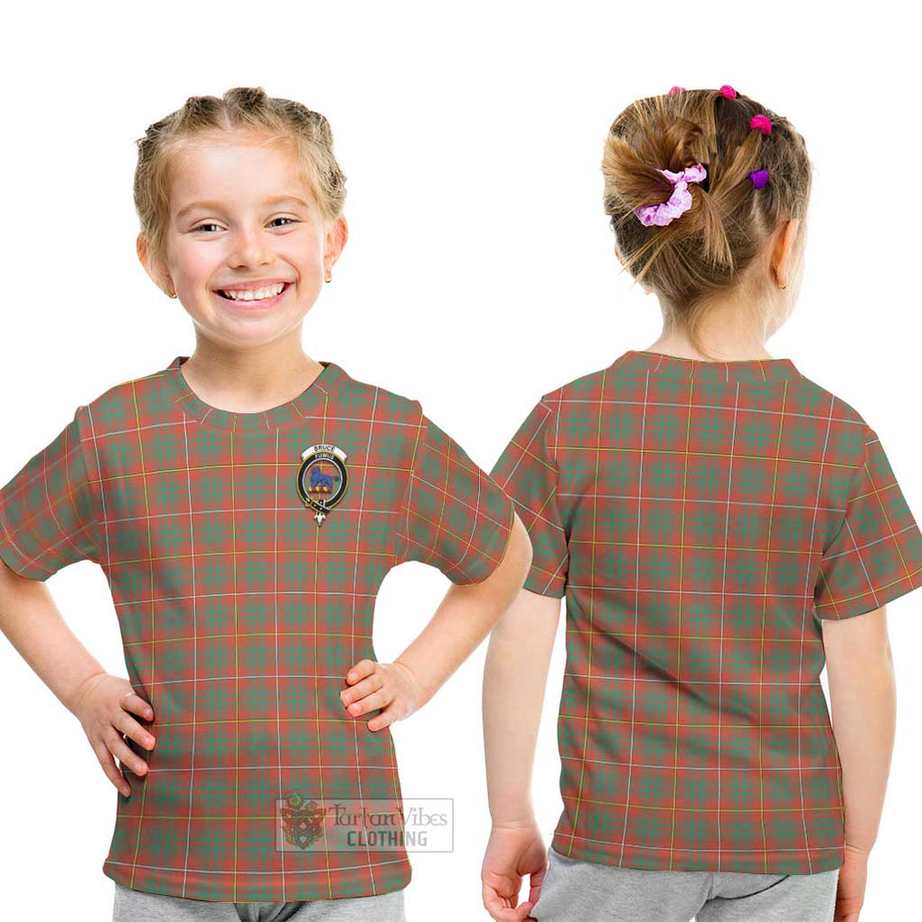 Bruce Ancient Tartan Kid T-Shirt with Family Crest - Tartanvibesclothing Shop