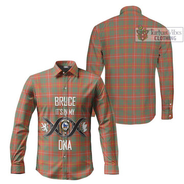 Bruce Ancient Tartan Long Sleeve Button Shirt with Family Crest DNA In Me Style