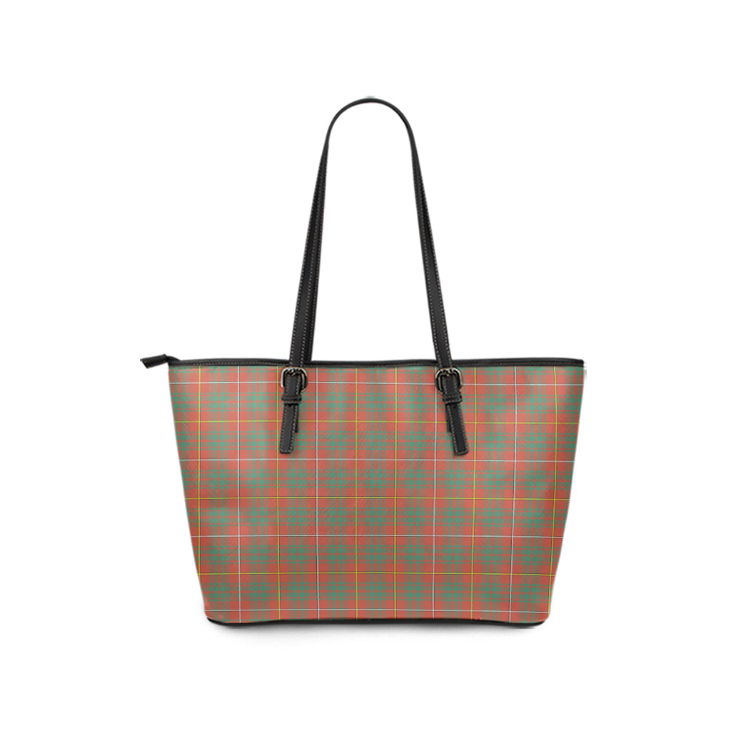 Bruce Ancient Tartan Leather Tote Bag - Tartanvibesclothing