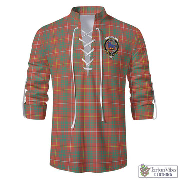 Bruce Ancient Tartan Men's Scottish Traditional Jacobite Ghillie Kilt Shirt with Family Crest