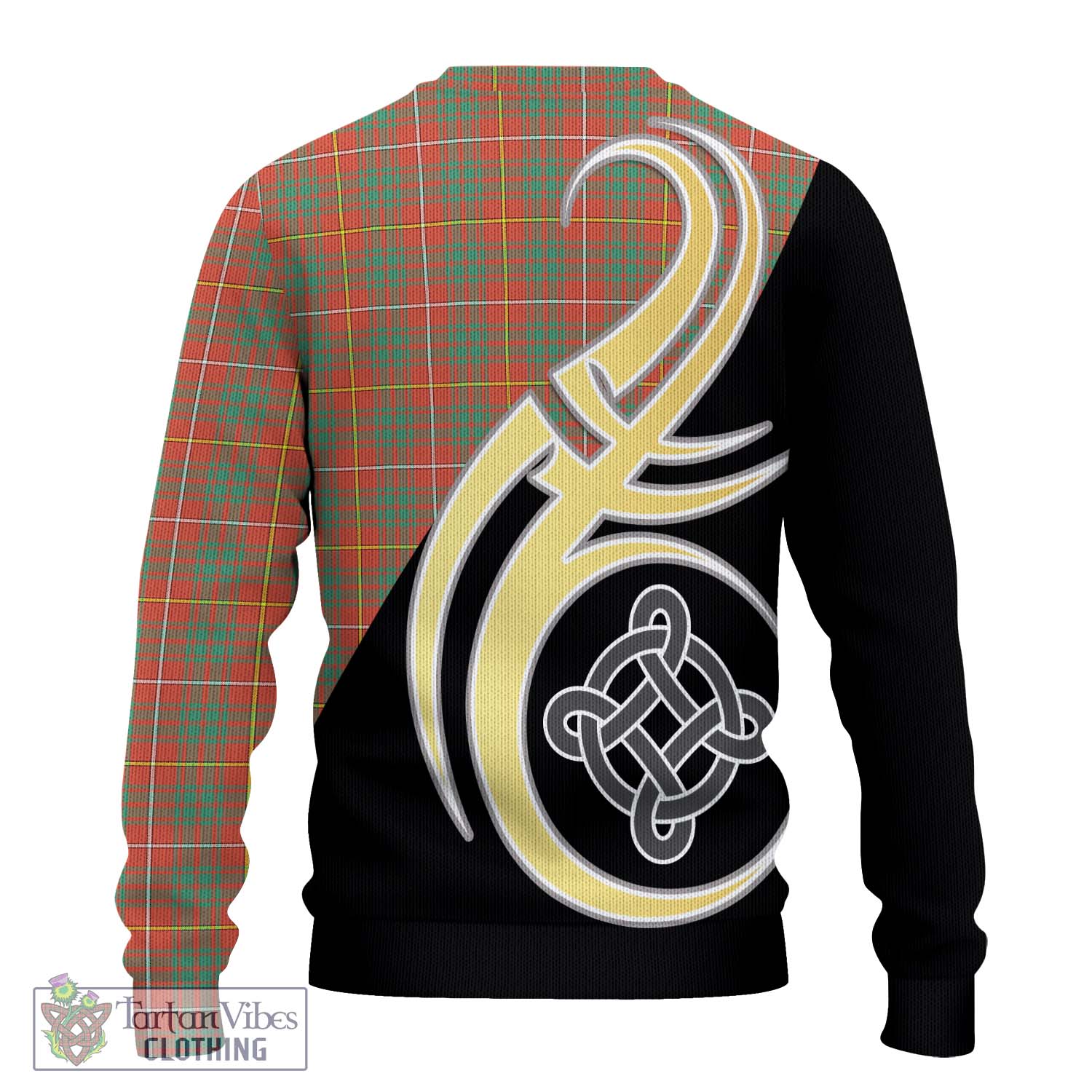 Bruce Ancient Tartan Knitted Sweater with Family Crest and Celtic Symbol Style - Tartan Vibes Clothing