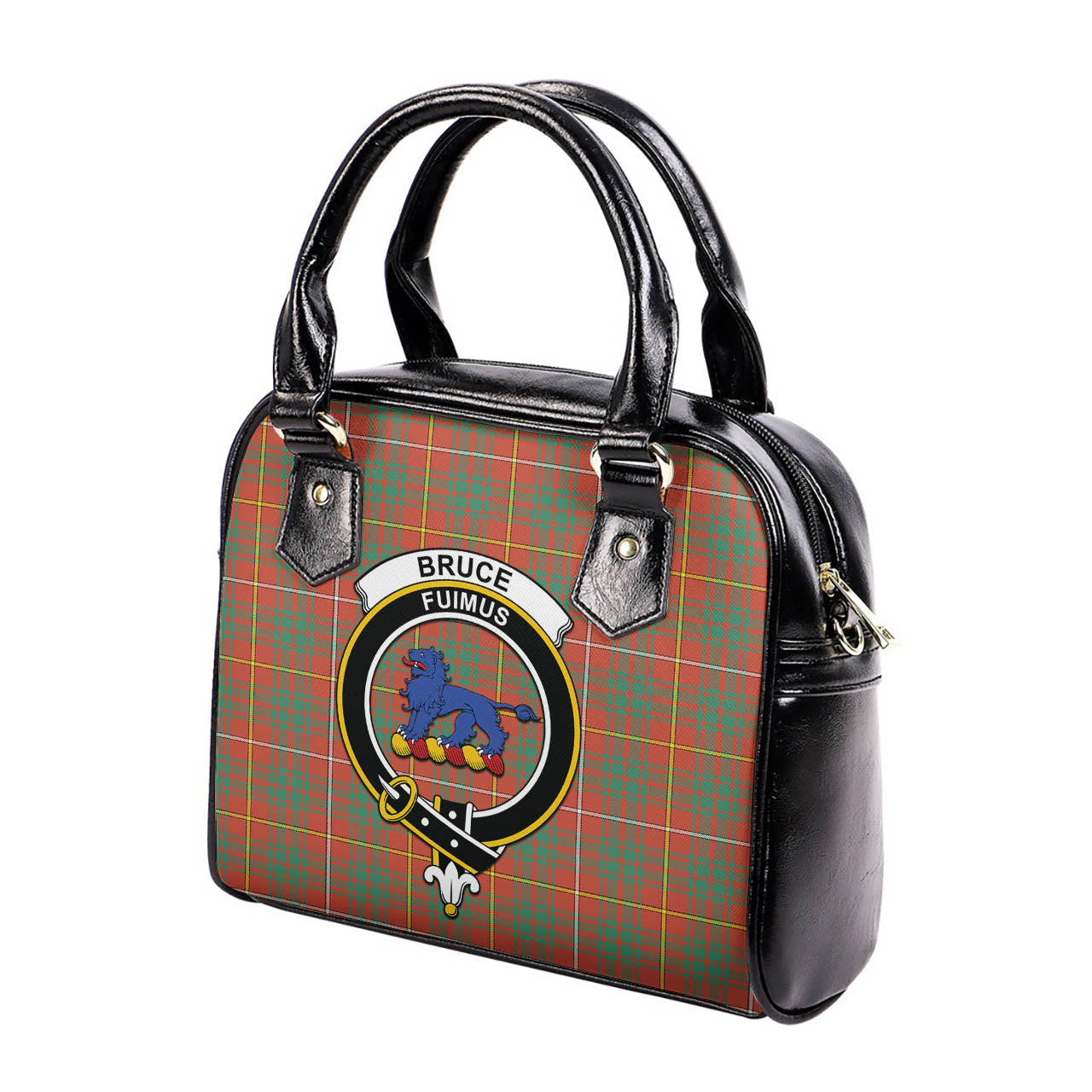 Bruce Ancient Tartan Shoulder Handbags with Family Crest - Tartanvibesclothing