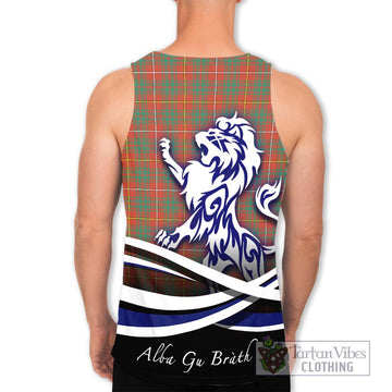 Bruce Ancient Tartan Men's Tank Top with Alba Gu Brath Regal Lion Emblem