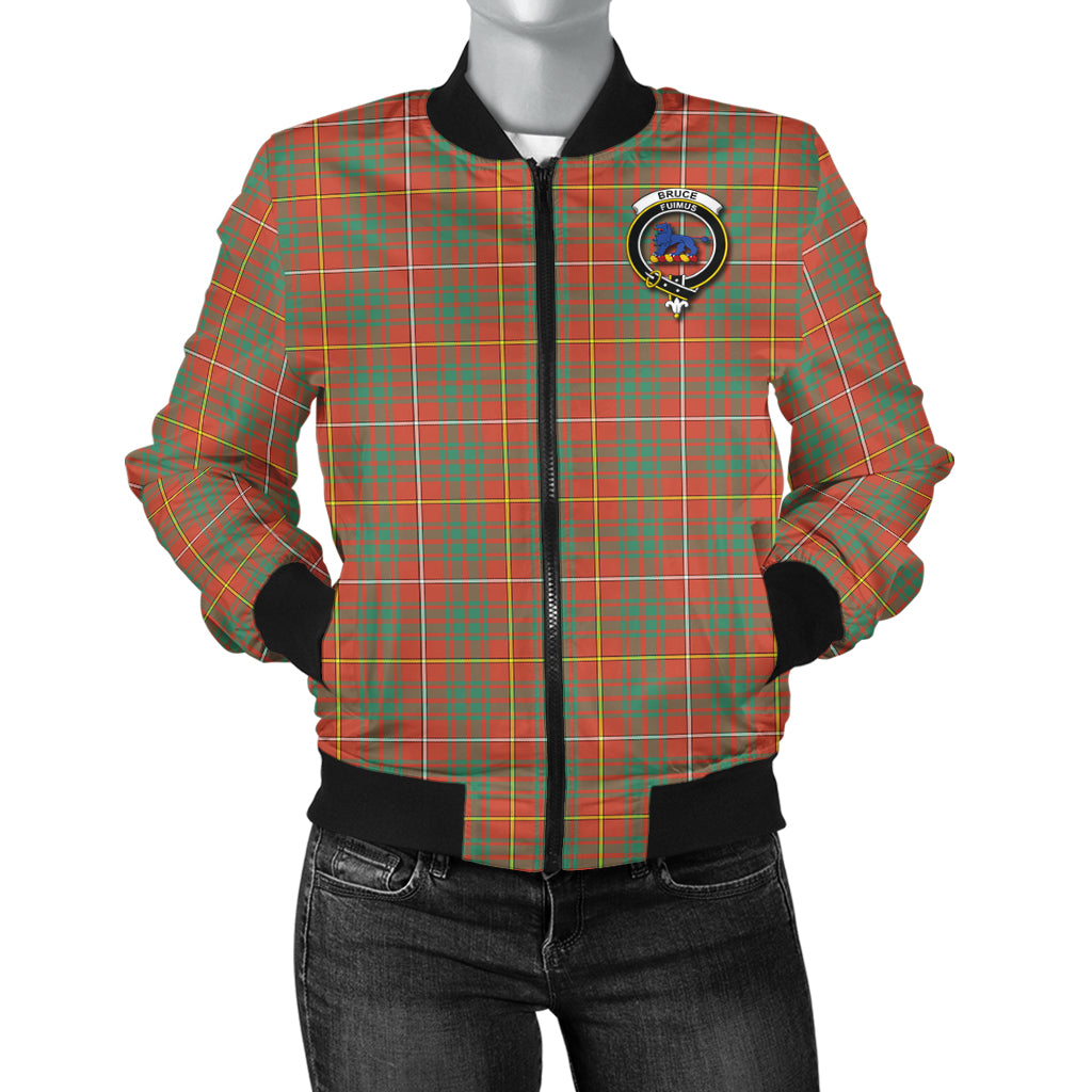 Bruce Ancient Tartan Bomber Jacket with Family Crest - Tartanvibesclothing