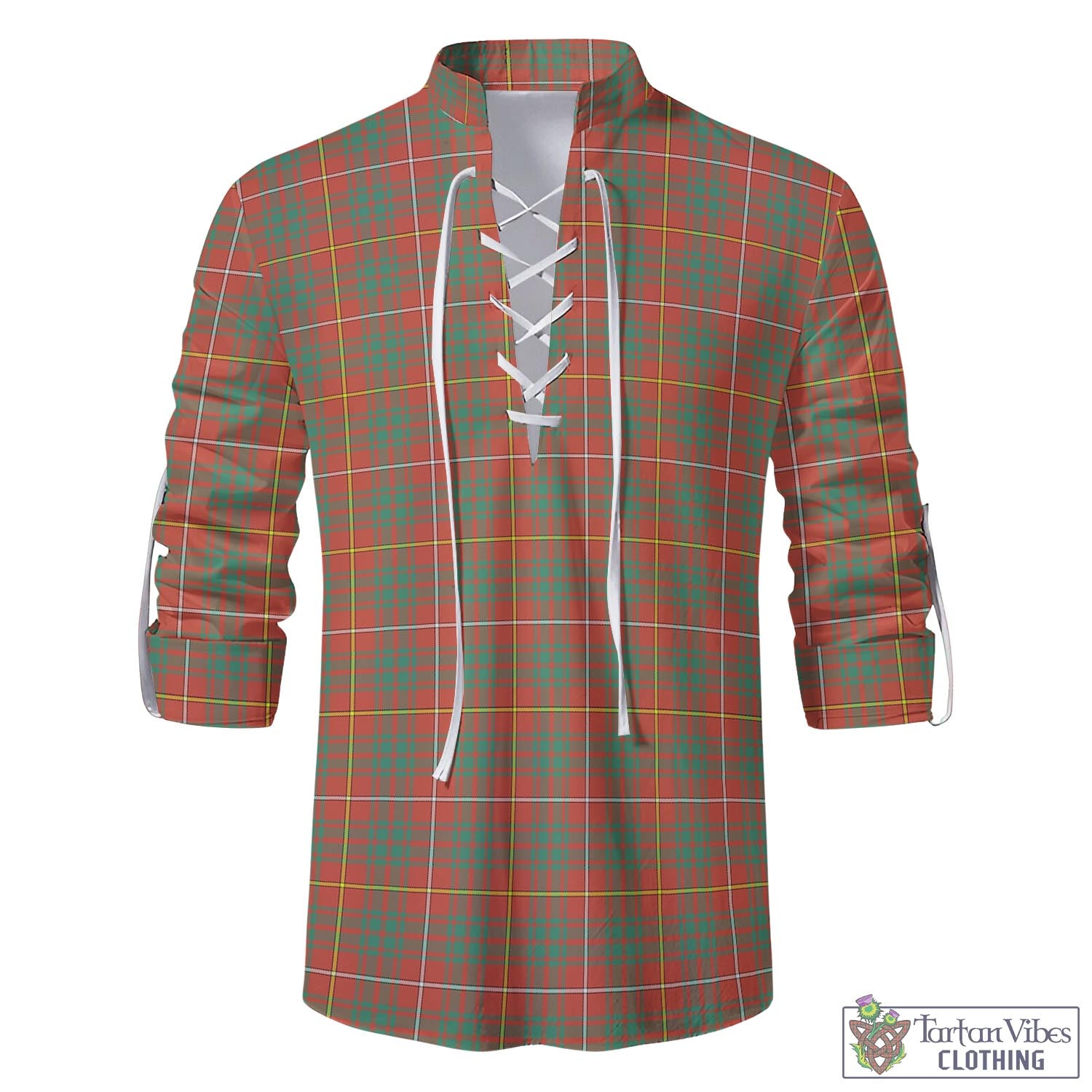 Tartan Vibes Clothing Bruce Ancient Tartan Men's Scottish Traditional Jacobite Ghillie Kilt Shirt