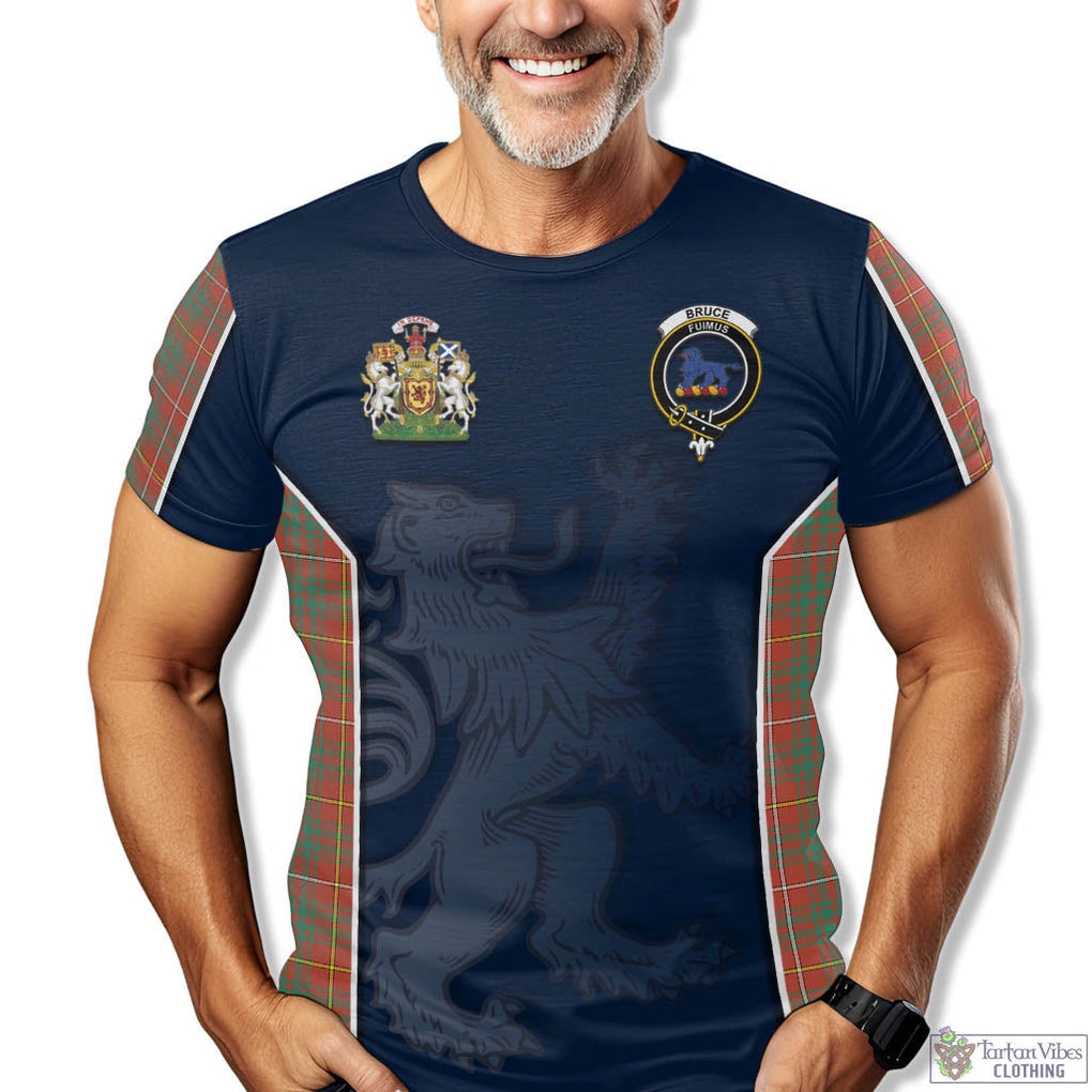 Tartan Vibes Clothing Bruce Ancient Tartan T-Shirt with Family Crest and Lion Rampant Vibes Sport Style