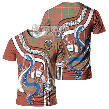 Bruce Ancient Tartan T-Shirt with Epic Bagpipe Style