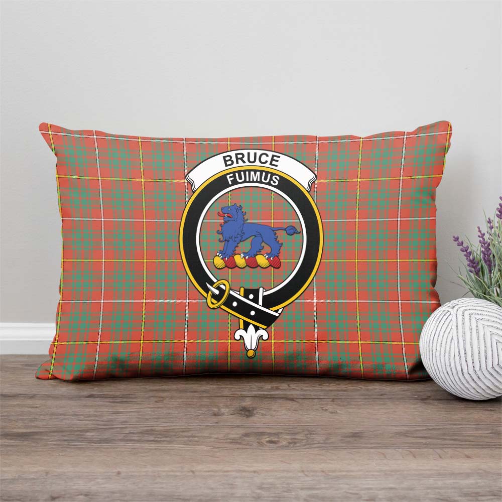 Bruce Ancient Tartan Pillow Cover with Family Crest Rectangle Pillow Cover - Tartanvibesclothing