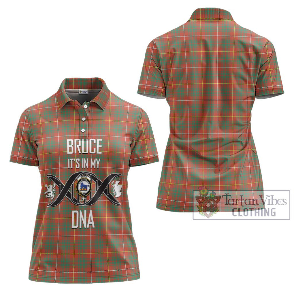 Bruce Ancient Tartan Women's Polo Shirt with Family Crest DNA In Me Style - Tartanvibesclothing Shop