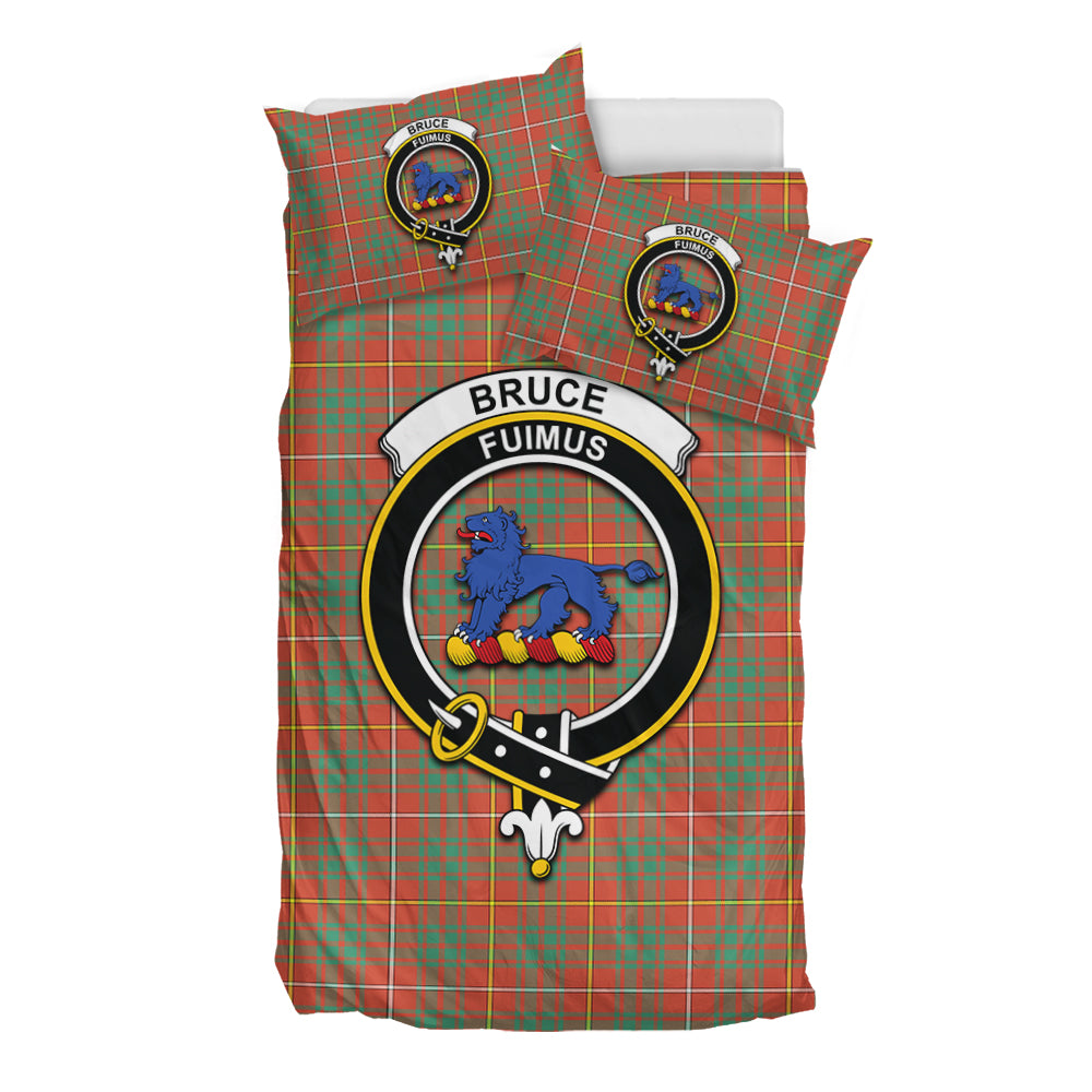 Bruce Ancient Tartan Bedding Set with Family Crest - Tartan Vibes Clothing