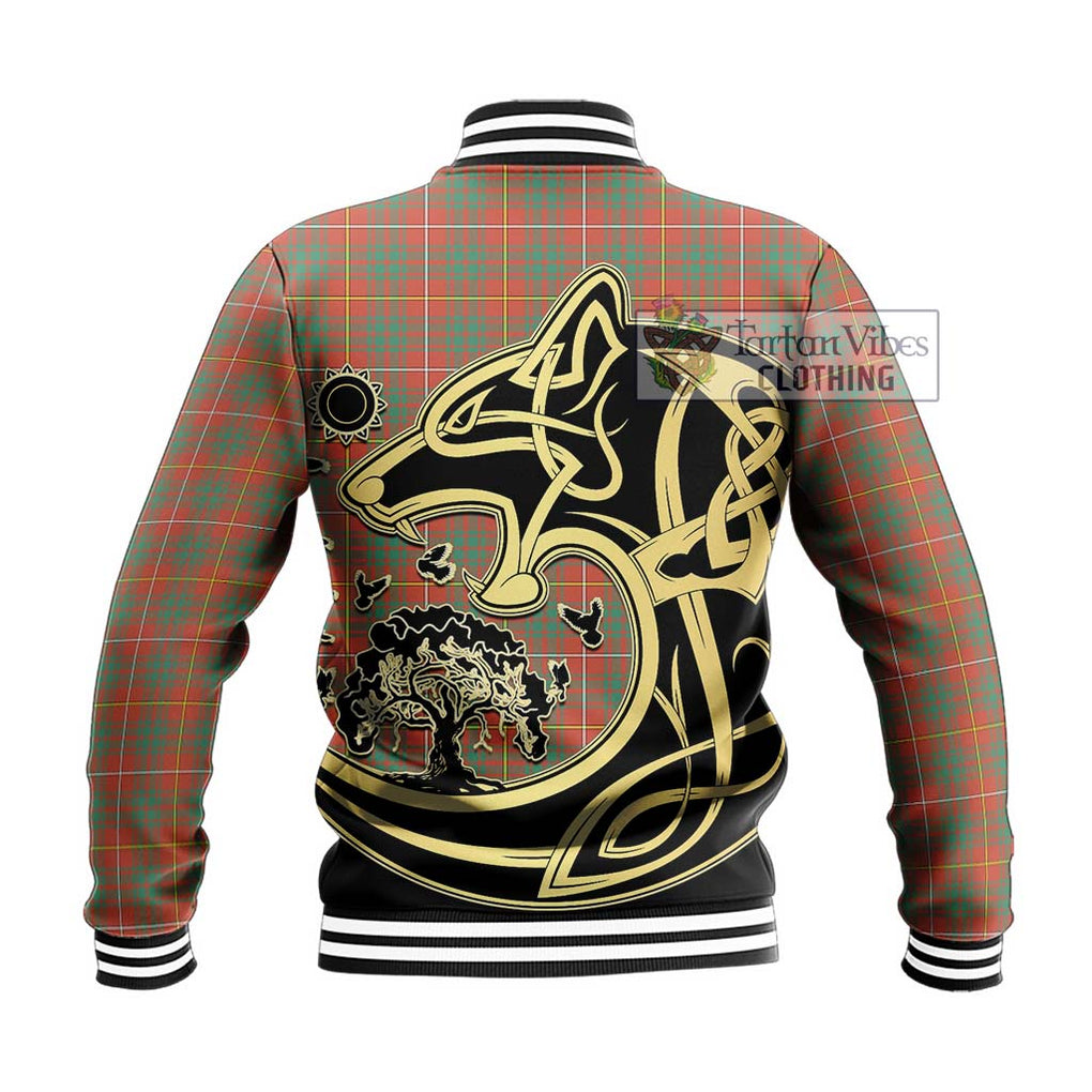 Bruce Ancient Tartan Baseball Jacket with Family Crest Celtic Wolf Style - Tartan Vibes Clothing