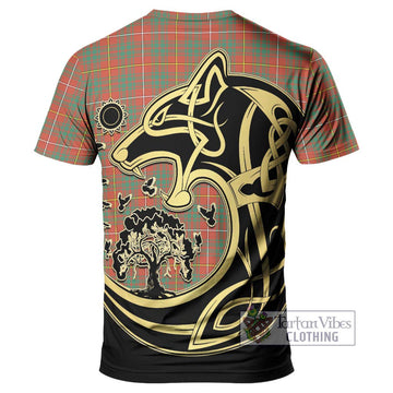 Bruce Ancient Tartan T-Shirt with Family Crest Celtic Wolf Style