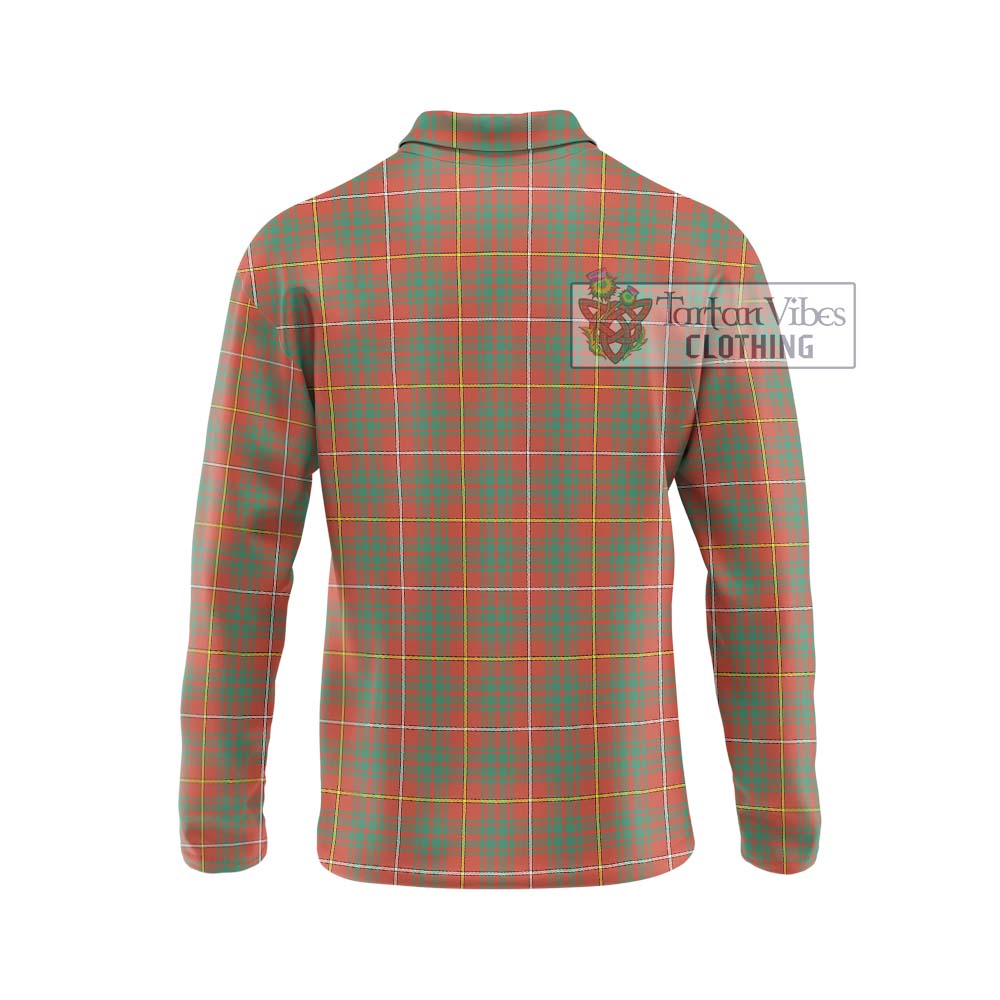 Bruce Ancient Tartan Long Sleeve Polo Shirt with Family Crest DNA In Me Style - Tartanvibesclothing Shop