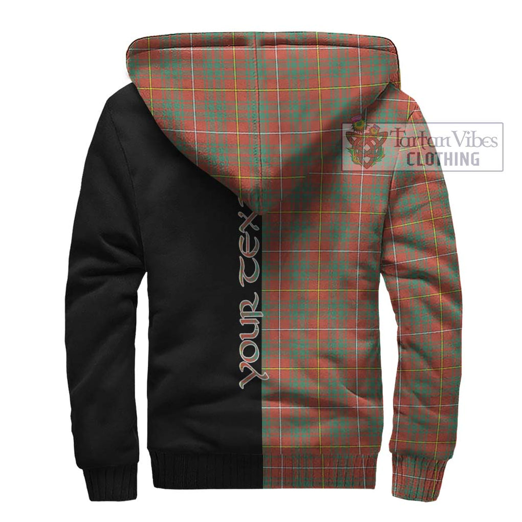 Bruce Ancient Tartan Sherpa Hoodie with Family Crest and Half Of Me Style - Tartanvibesclothing Shop